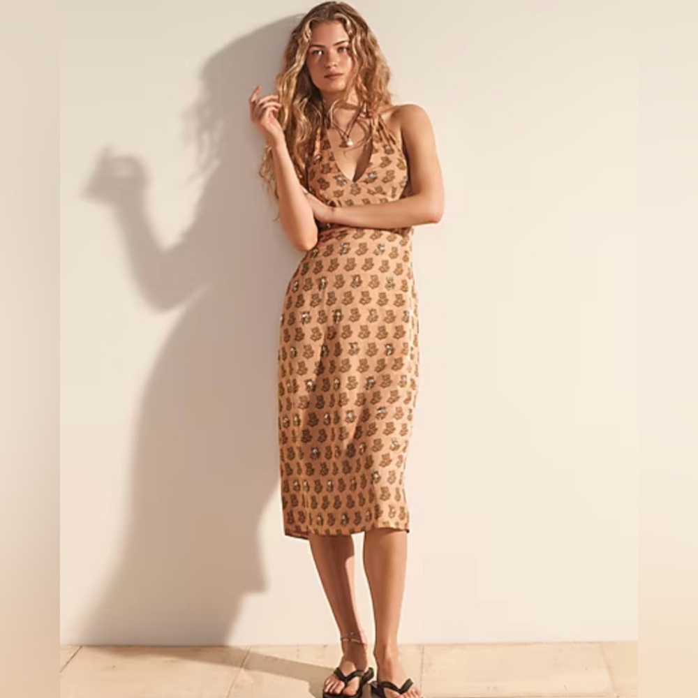 J. Crew Collection Embellished Halter Tie Dress